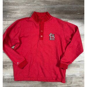 Men's Antigua St Louis Cardinals Long Sleeved Henley Quarter Button Sweater